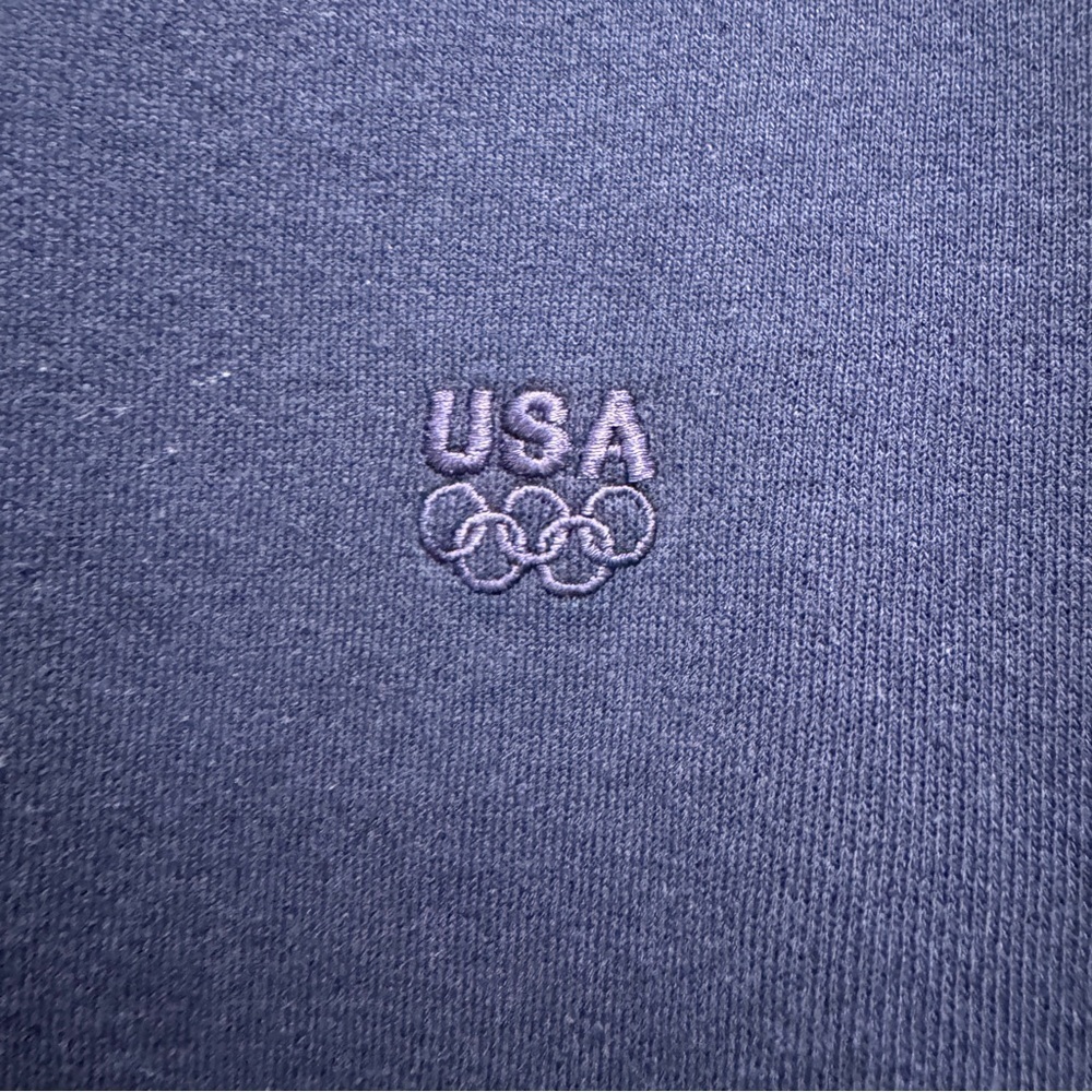 Vintage 80s 90s Olympics USA Crewneck Sweater Embroidered Classic Navy Sz M - Picture 6 of 9